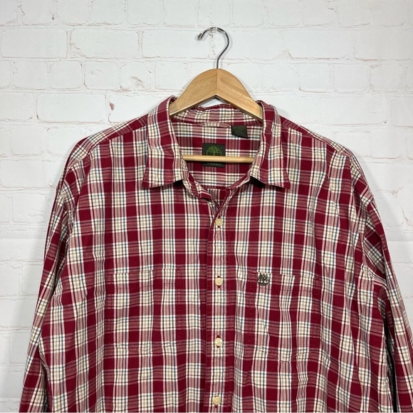 Timberland Shirt Mens XXL Red Plaid Tartan Western Long Sleeve Button Up - Picture 3 of 11